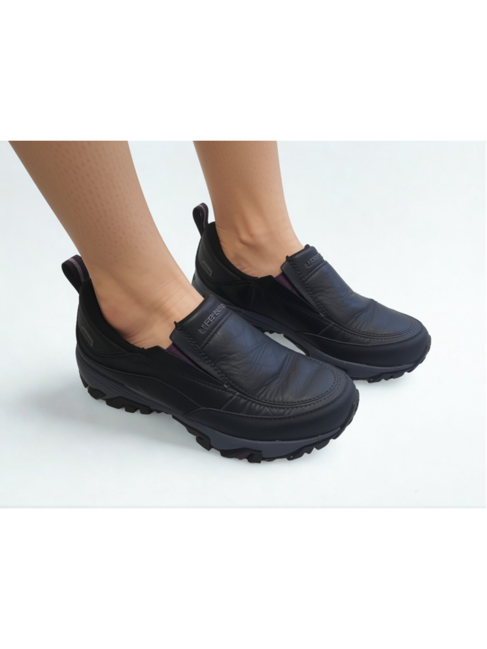 Merrell J15752 Women's Black Coldpack Ice+ Moc Waterproof Shoe Slip On Size 9.5